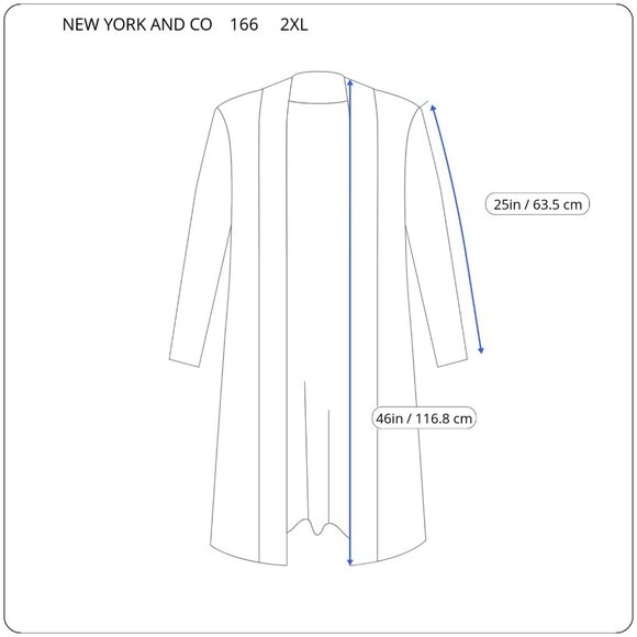 New York Co Womens Sweater 2XL Plus Cardigan Open Pockets Gray SWE1E - Picture 2 of 9